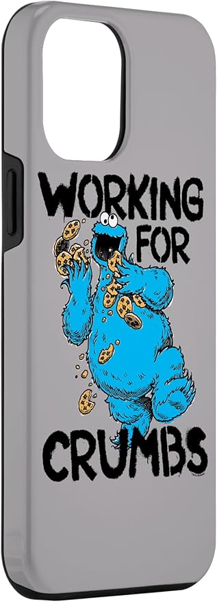 iPhone 12 Pro Max Sesame Street Cookie Monster Working for Crumbs Case