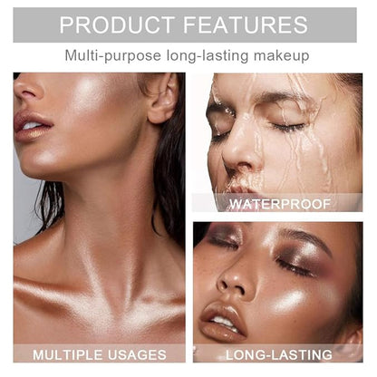evpct Pearl White Silver Face Highlighter Makeup Shimmer