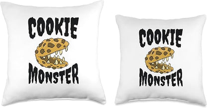 Funny Cookie Monster Creature Humour Throw Pillow