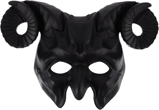 Gadpiparty Devil Goat Skull Mask Ox Ram Horns Monster Animal Half Face Halloween Masquerade Mask Cosplay Props for Adults