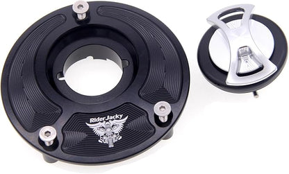 CNC Aluminum Keyless Fuel Gas Tank cap Cover For Ducati MONSTER 1000,1200/R/S,MONSTER 600 620 695 750 797 800 821 900 937, MONSTER S2R 1000/800 S4 S4RS S4R (Silver)