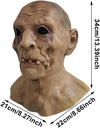 Realistic Dry Old Man Head Cover Halloween Vampire Cosplay Party Helmet Funny Old Man Monster Latex Masks Props