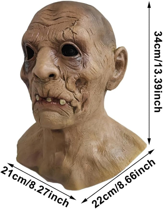 Realistic Dry Old Man Head Cover Halloween Vampire Cosplay Party Helmet Funny Old Man Monster Latex Masks Props