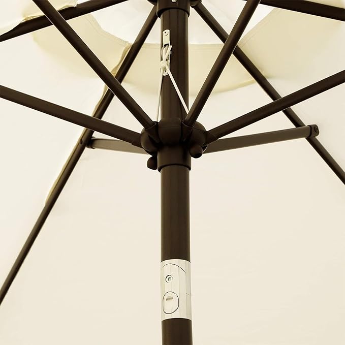 Blissun 7.5 ft Patio Umbrella, Yard Umbrella, Outdoor Market Umbrella with Push Button Tilt Crank (Creamy White)