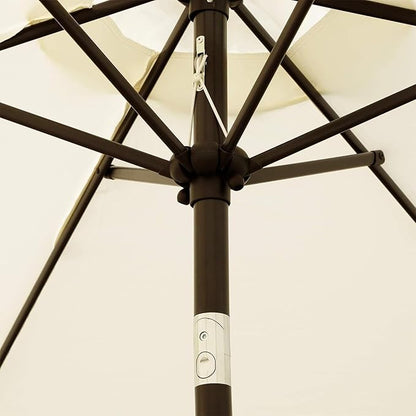 Blissun 7.5 ft Patio Umbrella, Yard Umbrella, Outdoor Market Umbrella with Push Button Tilt Crank (Creamy White)