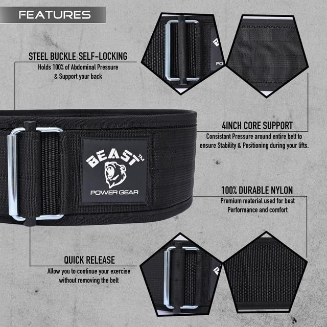 Self-Locking Gym Belt - Weight Lifting Belt 4