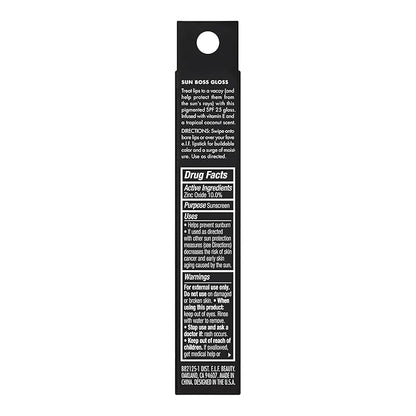 e.l.f. Sun Boss Gloss SPF 25, Pigmented Lip Gloss For A High-Shine Finish, Moisturizing & Conditioning Formula, Vegan & Cruelty-Free, Peachy Kween