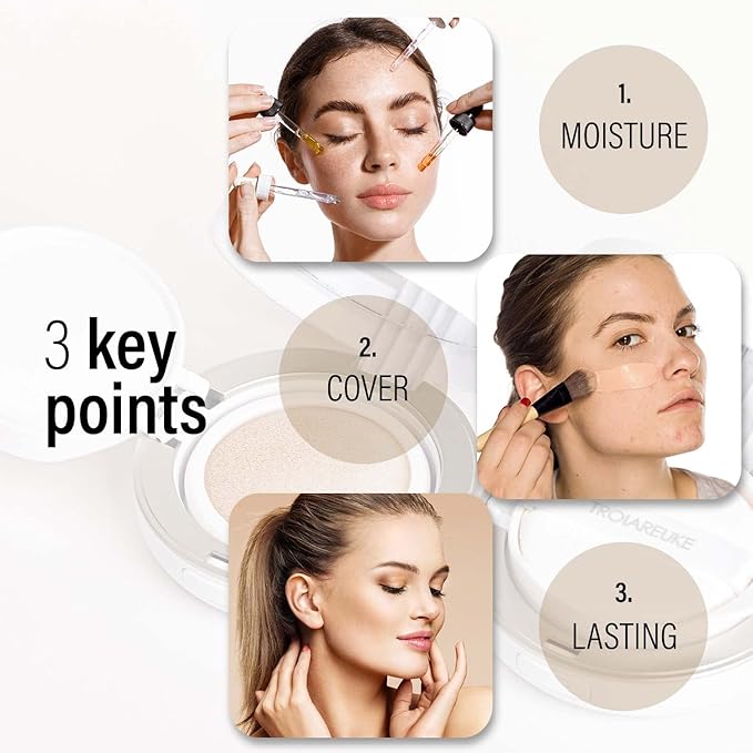 TROIAREUKE A+ Cushion Foundation (Shade 21) I Natural Aesthetic Makeup