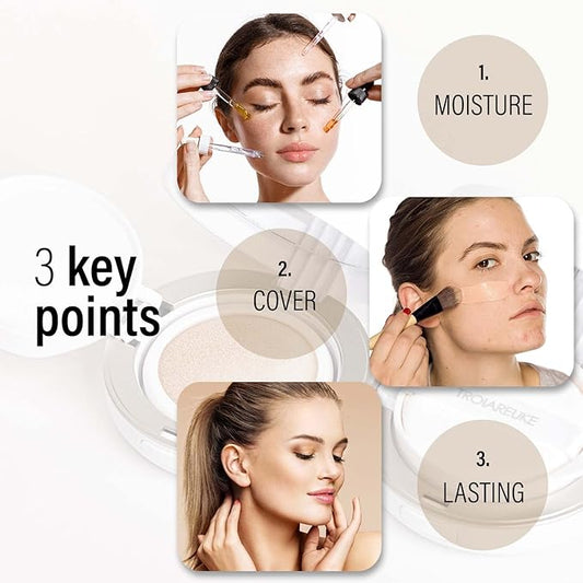 TROIAREUKE A+ Cushion Foundation (Shade 21) I Natural Aesthetic Makeup