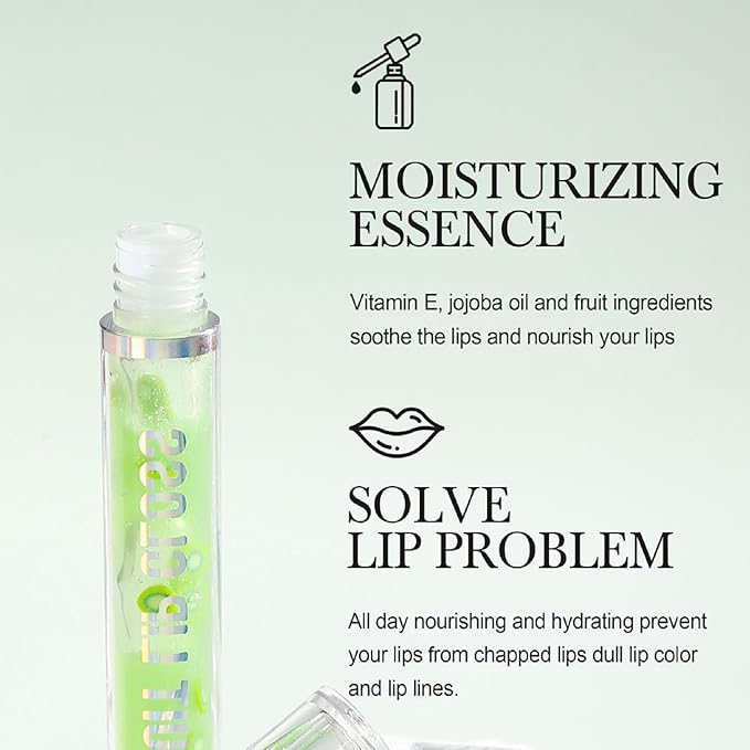 6 Pcs Fruity Lip Oil, Hydrating Moisturizing Shiny Lip Glaze, No Sticky Hydrating Lip Gloss Tinted Lip Balm, Lightening Lip Lines, Anti-Dry Cracking Lip Gloss Strawberry Kiwi Cosmetics Lip Care