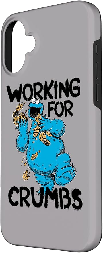 iPhone 16 Plus Sesame Street Cookie Monster Working for Crumbs Case