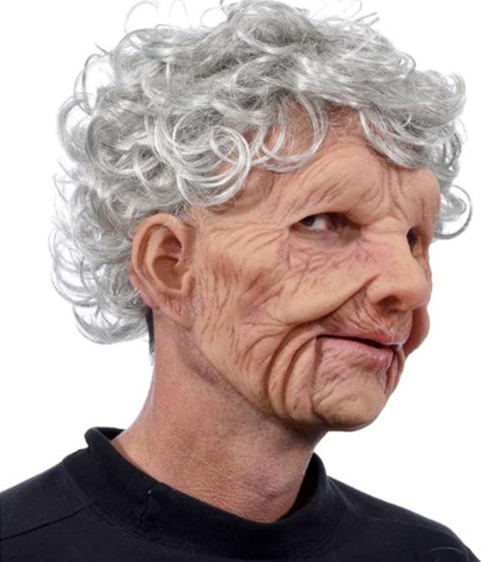 Realistic Old Man Mask Halloween Mask Scary Latex Old Man Grandpa Mask Halloween Wrinkle Face Mask