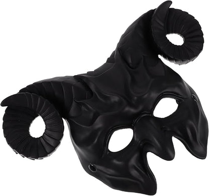 Gadpiparty Devil Goat Skull Mask Ox Ram Horns Monster Animal Half Face Halloween Masquerade Mask Cosplay Props for Adults