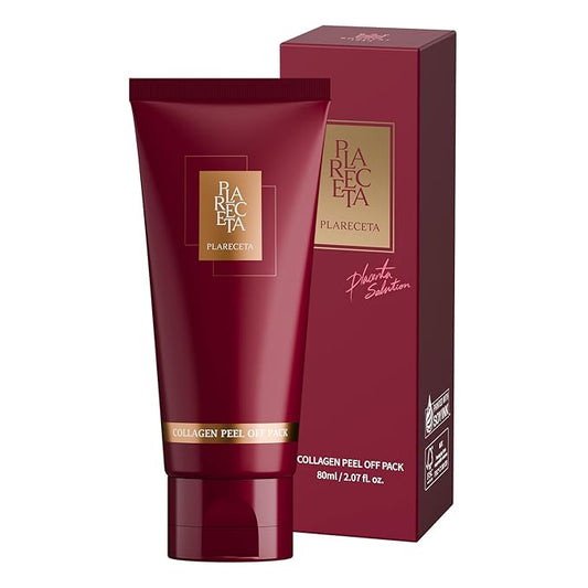 PLARECETA Placenta Collagen Peel Off Mask, Korean Skin Care, Improve Elasticity, Hydrating & Glow, Clinically Tested All Skin Types, 2.07 Fl Oz