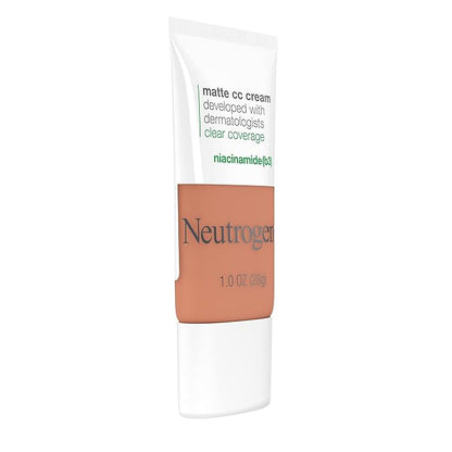 Neutrogena Clear Coverage Flawless Matte CC Cream, Full-Coverage Free, Ginger, 1 oz