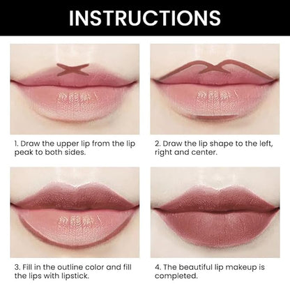2-in-1Nude Brown Beige Velvet Lip Liner & Lipstick Set Kit for Women, Matte Lips Kit with Lip Liner Lip Stains Long Lasting Waterproof 24 Hour Lipstick and Lip Liners Combo Lipliners Pencil Set 48