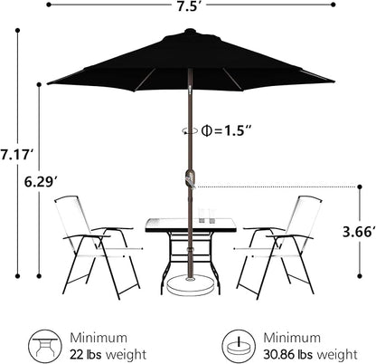 7.5Ft/9Ft Patio Umbrella, UV Protect Pool Umbrella with Heavy Duty Pole,Outdoor Umbrella with Push Botton Tilt & Crank
