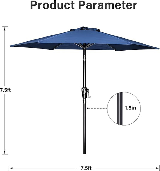 Simple Deluxe 9' Patio Umbrella Outdoor Table Market Yard Umbrella with Push Button Tilt/Crank