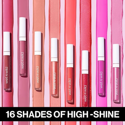 wet n wild MegaSlicks Lip Gloss, Ultra-Glossy, Vitamin-E Enriched, Ultra-Gloss High Shine Moisturizing, Cruelty-Free & Vegan - Crystal Clear(Carded)