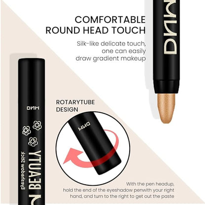 evpct 2Pcs Cream Eyeshadow Sticks Set for Eyes Light Khaki & Desert Gold Shimmer Eye Crayon Shadow Brightener Stick Pencil Pen Bulk sombras en crema para ojos 04+06
