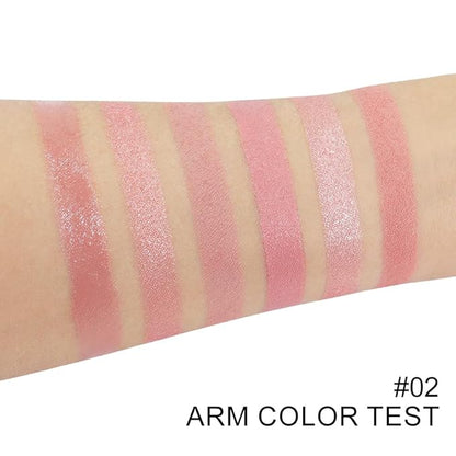 6-in-1 Cream & Powder Makeup Palette – Blush Highlighter & Eyeshadow, Matte & Shimmer Rose Nude Tones, Travel-Friendly Compact for Daily & Travel Use 02