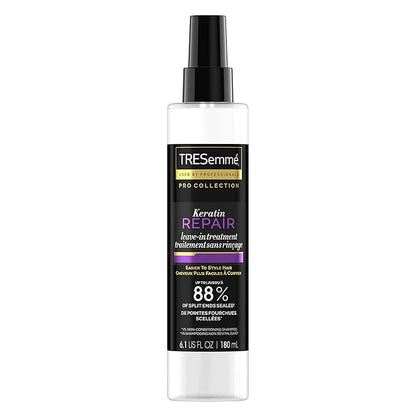 TRESemmé Pro Collection Keratin Repair Leave In Hair Treatment for Strong, Healthy-Looking Hair Care Hair Styling Treatment Spray Visibly Repair Split Ends 6.1 oz