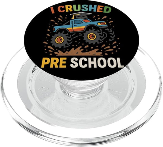 I Crushed Preschool Monster Truck Cap Preschool Graduation PopSockets PopGrip for MagSafe