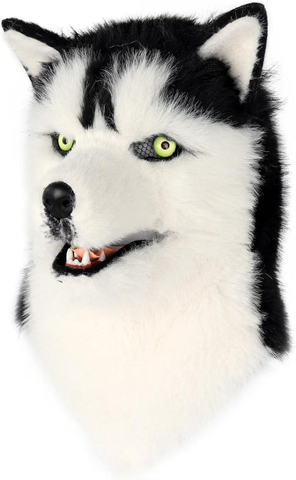 HAOAN Furry Dog Mask Animal Wolf Full Head for Halloween Fancy Dress Party Cosplay Costume Women Men