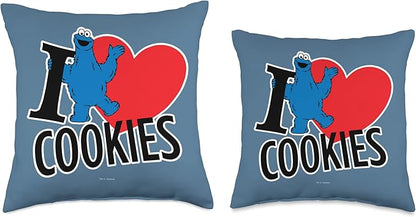 Sesame Street Monster I Heart Cookies Throw Pillow, 18x18, Multicolor