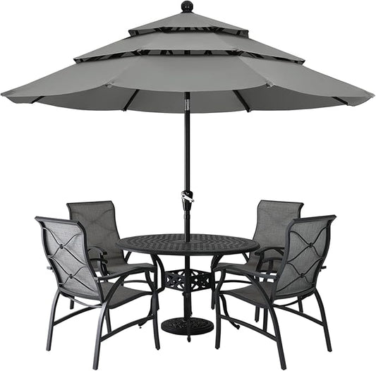ABCCANOPY Patio Umbrellas 3 Tiers 11FT (Dark Gray)
