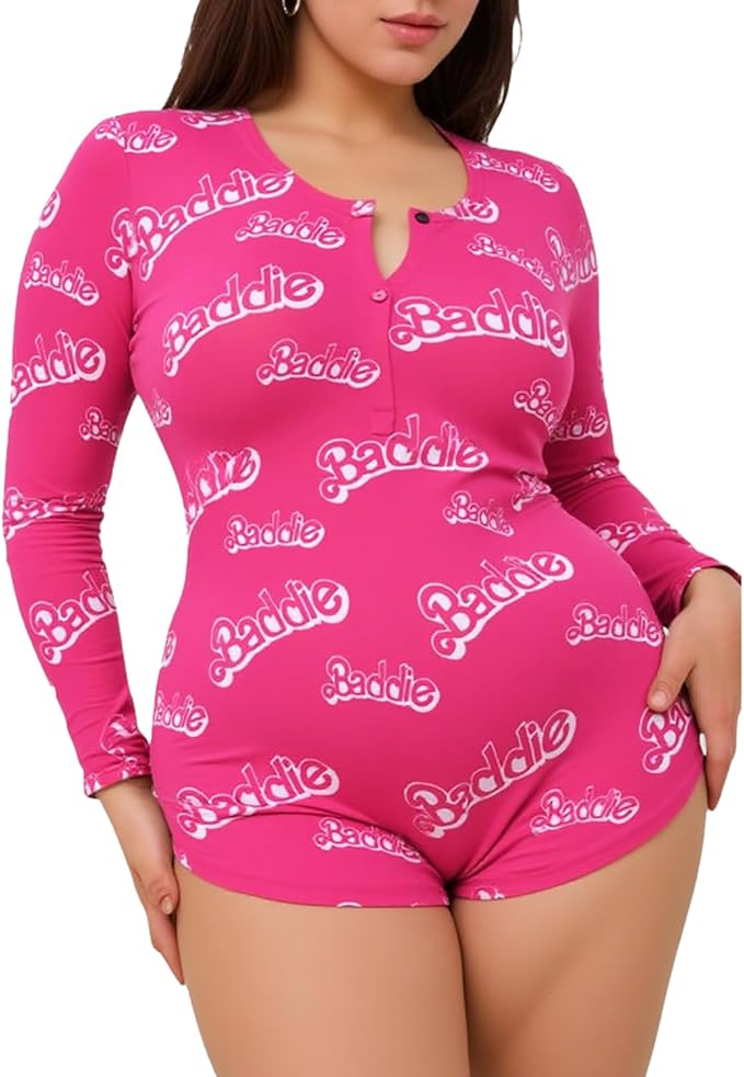 MissShorthair Onesies Women Sexy, Cute Onesie Pajamas for Women Long Sleeve Cookie Monster Large