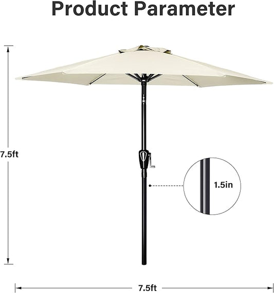 Simple Deluxe 9' Patio Umbrella Outdoor Table Market Yard Umbrella with Push Button Tilt/Crank