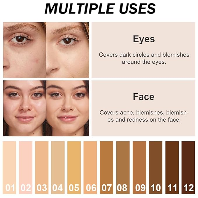 Kaely Cream Pot Concealer Full Coverage Set,Conceal Brighten
