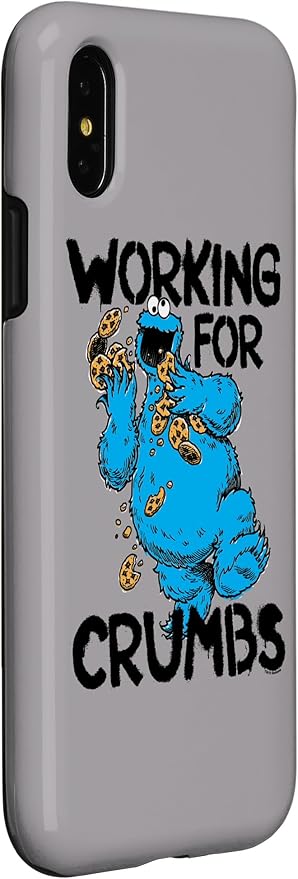 iPhone X/XS Sesame Street Cookie Monster Working for Crumbs Case