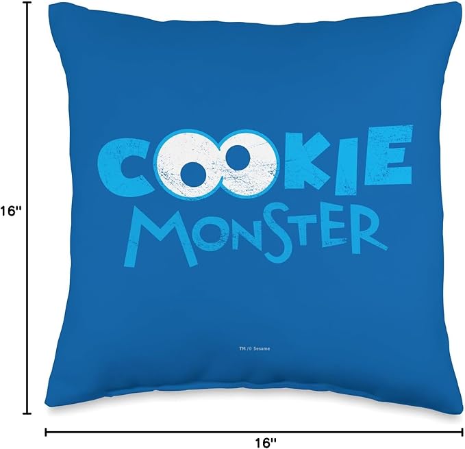 Sesame Street Cookie Monster Eyes Throw Pillow, 16x16, Multicolor