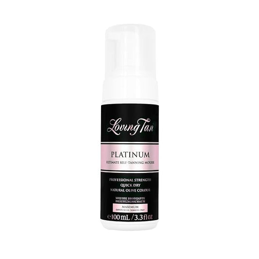 Loving Tan Platinum Mousse, Dark - Streak Free, Natural Looking, Professional Strength Sunless Tanner - 5+ Self Tan Applications per Bottle, Cruelty Free, Naturally Derived DHA - 3.3 Fl Oz