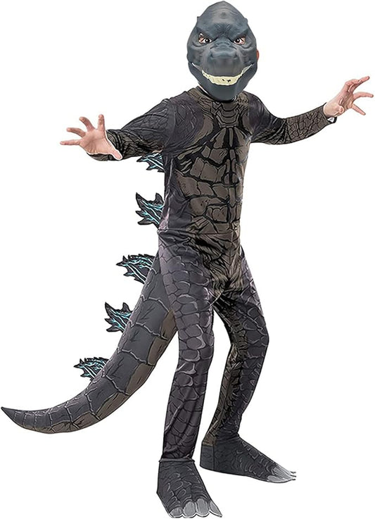 CAFELE Deluxe Dinosaur Costume The King Monsters Jumpsuit Bodysuit Dress-Up Halloween Costume for Kids Ages 3 and Up