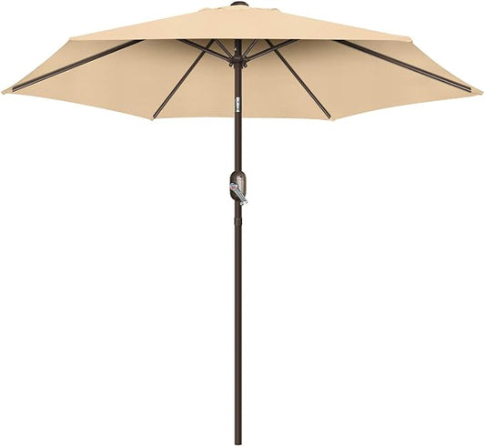 7.5Ft/9Ft Patio Umbrella, UV Protect Pool Umbrella with Heavy Duty Pole,Outdoor Umbrella with Push Botton Tilt & Crank
