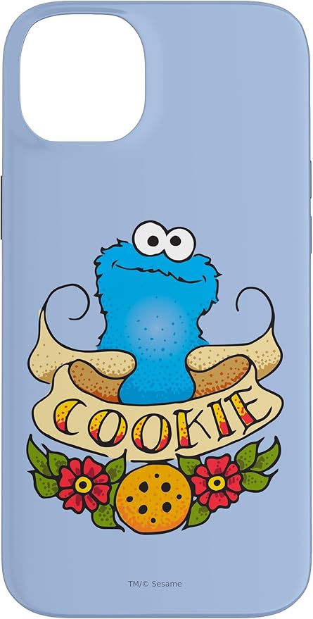 iPhone 14 Plus Sesame Street Cookie Monster Cookie Tattoo Case