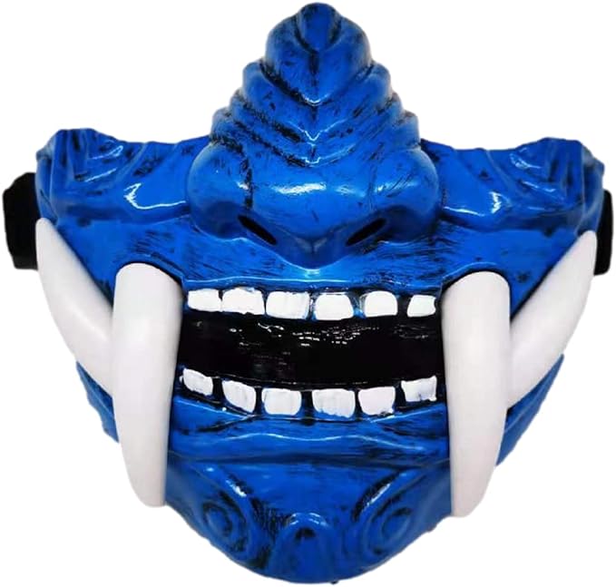 GK-O Japanese Monster Devil Hannya Mask Noh Demon Oni Samurai Half Face Sheild