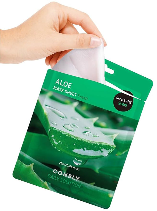 CONSLY_Daily Solution Face Mask Set – 12 Hydrating, Firming & Brightening Sheet Masks – Infused with Collagen, Snail Mucin, Hyaluronic Acid & Natural Extracts for Anti-Aging & Glowing Skin