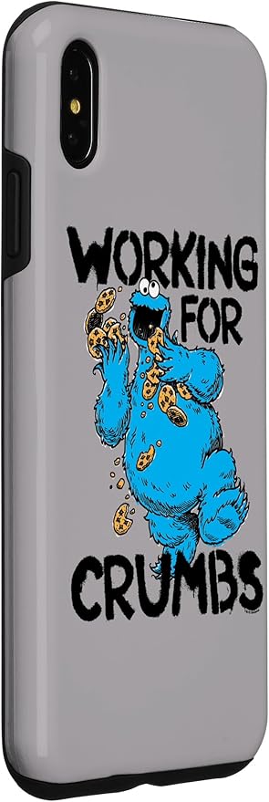iPhone XS Max Sesame Street Cookie Monster Working for Crumbs Case