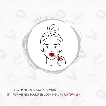 Glossy Lip Plumping Drops - Volumizing Lip Gloss With 8-Hour Plumping Effect - Vegan Formula With Caffeine & Grape Seed Extract - Perfect Red