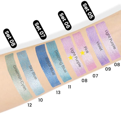 Kaely 2Pcs Cream Eyeshadow Stick Set for Eyes,Pink & Light Purple Shimmer Pen,Eye Brightener Halloween Makeup,sombras para ojos,Smooth Eye Shadow Highlighter Crayon Pencil Waterproof,07+08