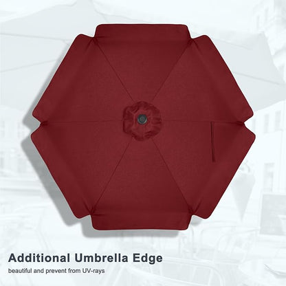 MASTERCANOPY Valance Patio Umbrella for Outdoor Table Market (7.5ft, Burgundy)