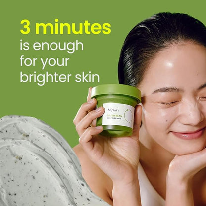 beplain Mung Bean Pore Clay mask (4.05 fl oz /120ml) | Fragrance-Free | Wash Off Mask for Blackhead & Whitehead Care | Quick 3 Minute to Gently Cleanse, Exfoliate and Tighten Pores | Korean Skincare