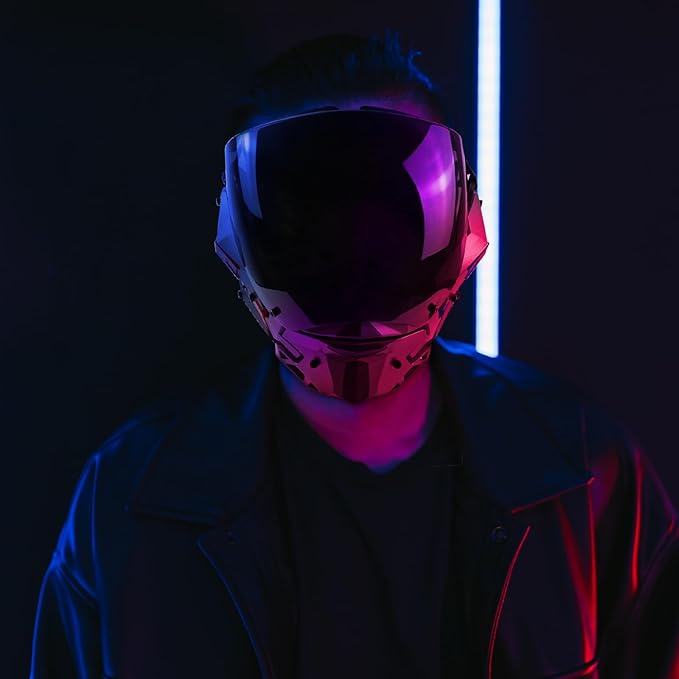Punk Mask For Adults, Futuristic Mask, 2 Wearable Styles, Ideal For Cosplay Halloween Mask, Music Party