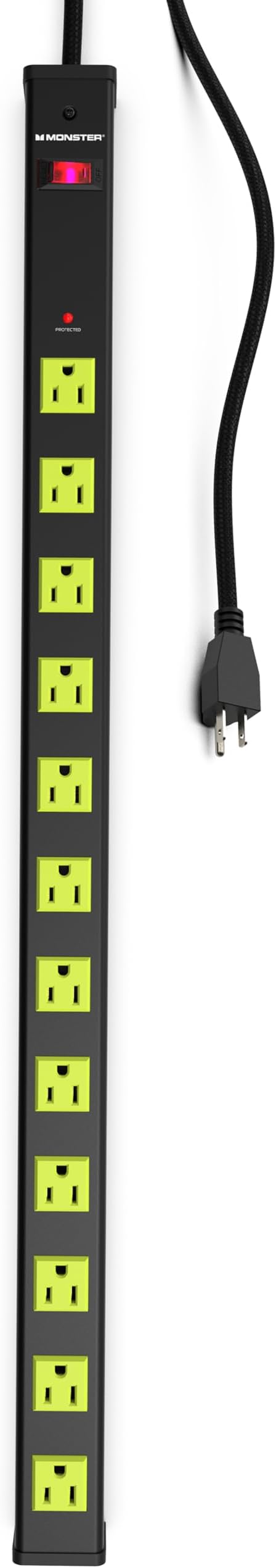 Monster Workshop Heavy-Duty Garage Power Strip Surge Protector - Mountable Heavy-Duty Wide-Spaced 12 Grounded AC Outlets with 6ft Plug Chord- 4200 Joules - ETL Listed