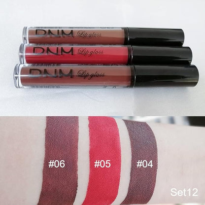 evpct 3Pcs Matte 24-hour Liquid Lipstick Sets, Dark Ruby Brown Red Permanent Stay on Lipstick Lip Set for Black Women Long Lasting 24 Hours Smudge Proof labiales matte labial mate larga duracion 24 02