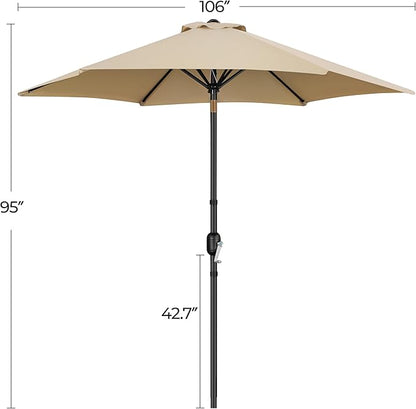 Yaheetech 9FT Outdoor Patio Umbrella, Outdoor Table Umbrella with Push Button Tilt and Crank, Yard Sun Shade, UV Protection Waterproof for Garden/Deck/Backyard/Pool